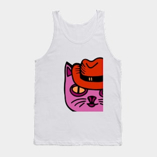 Cat in new lesbian pride colors Tank Top